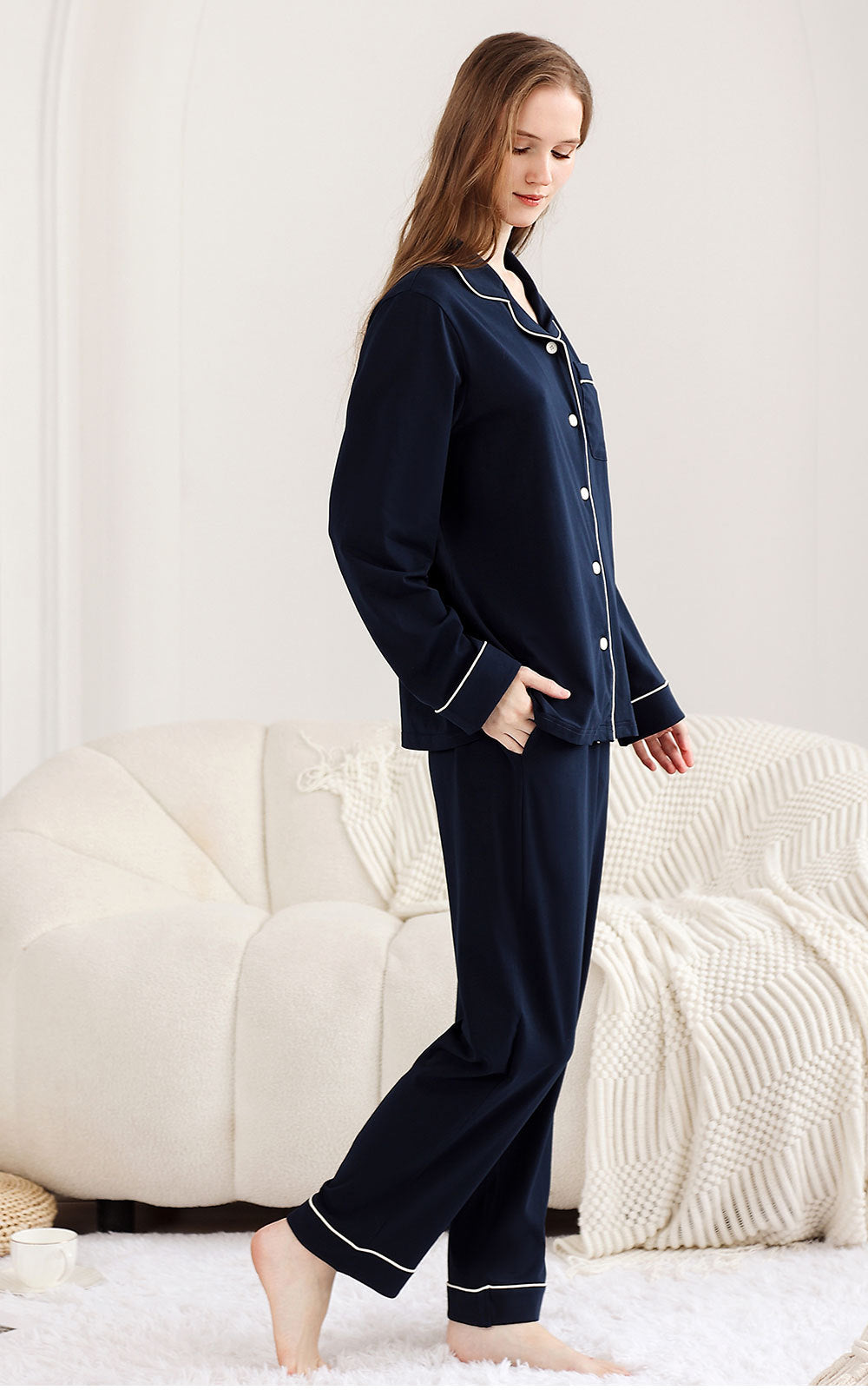 RONGTAI x Vella | Kokvilnas pidžamas komplekts S-XXL (DARK BLUE)