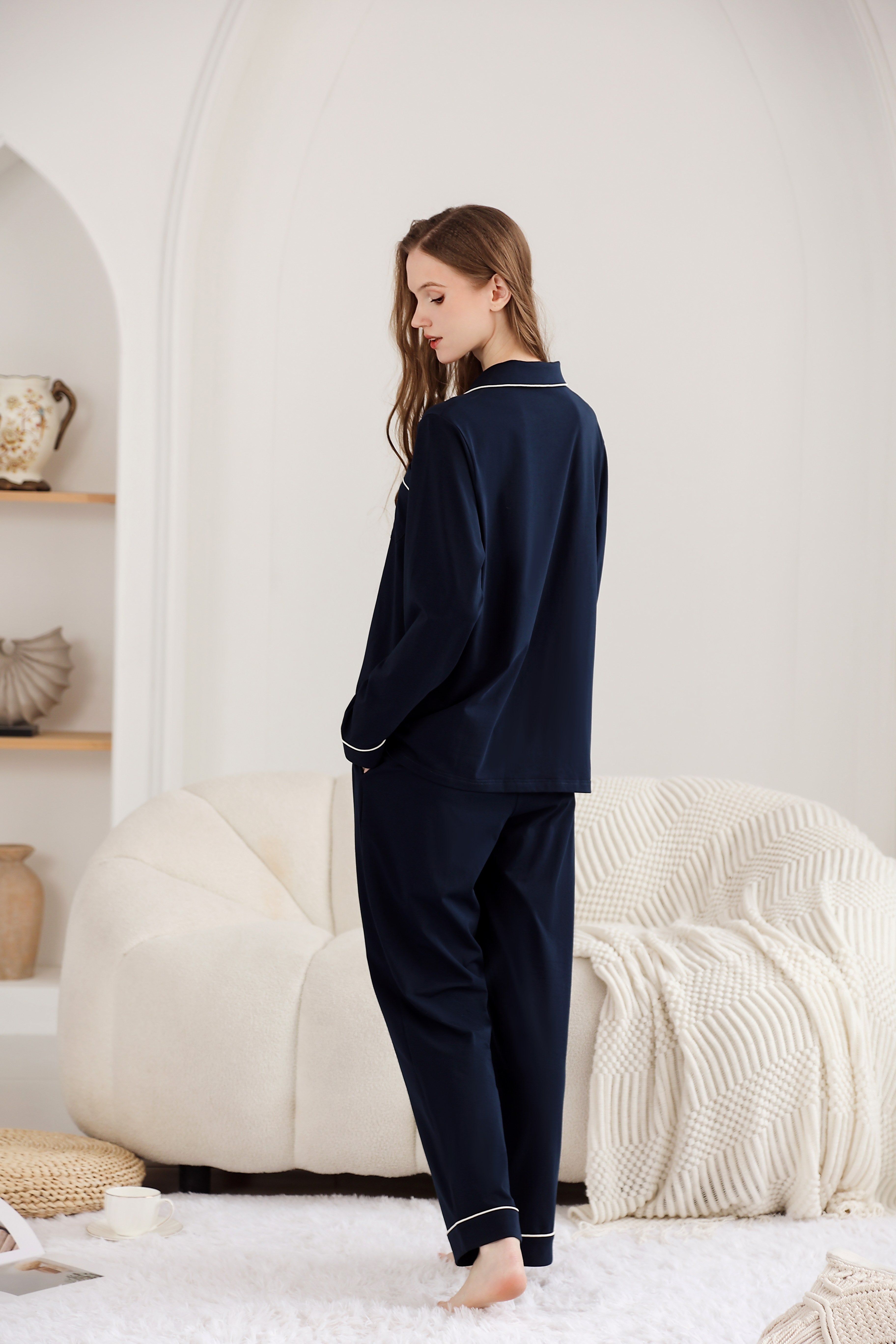 RONGTAI x Vella | Kokvilnas pidžamas komplekts S-XXL (DARK BLUE)