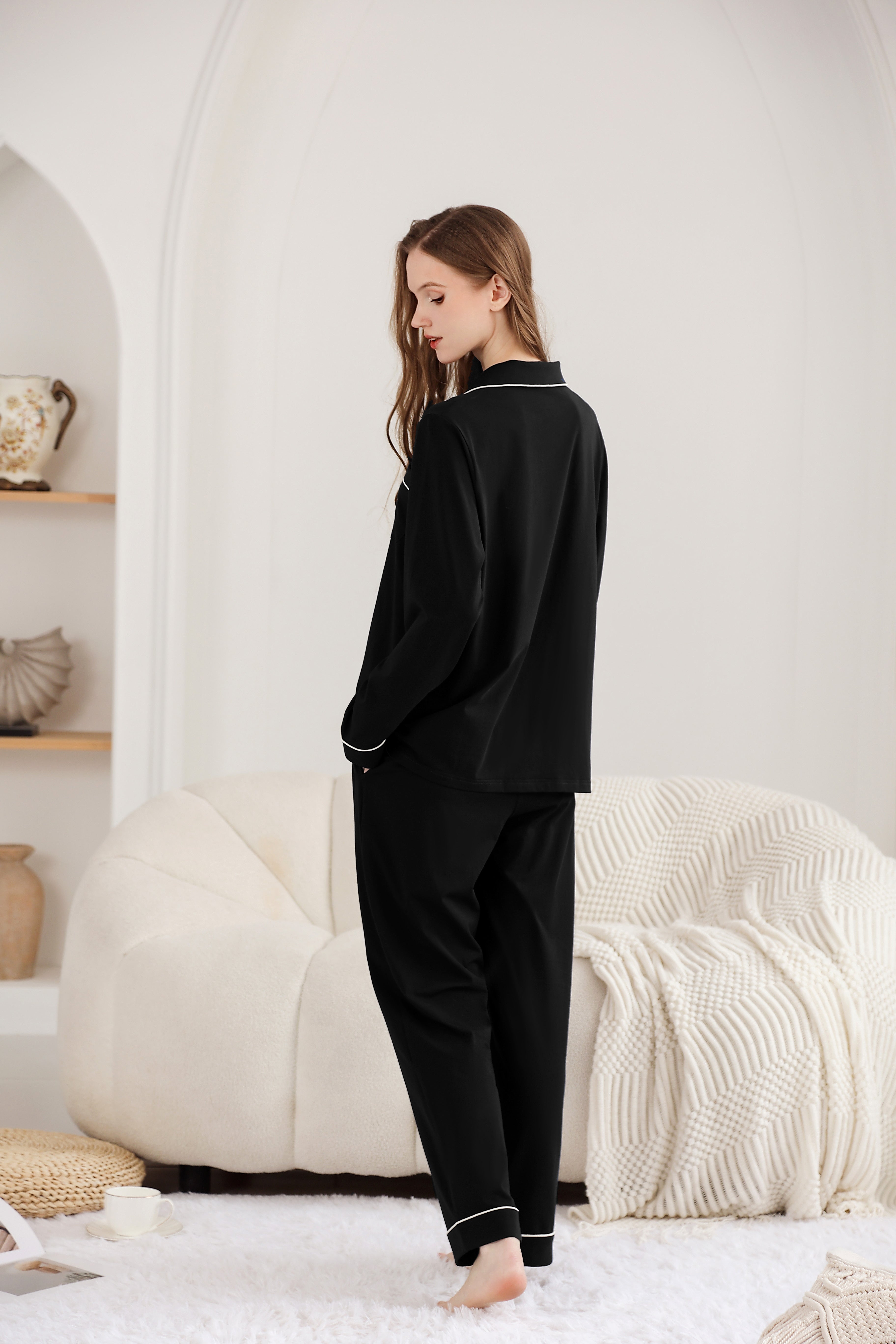 RONGTAI x Vella | Kokvilnas pidžamas komplekts S-XXL (BLACK)