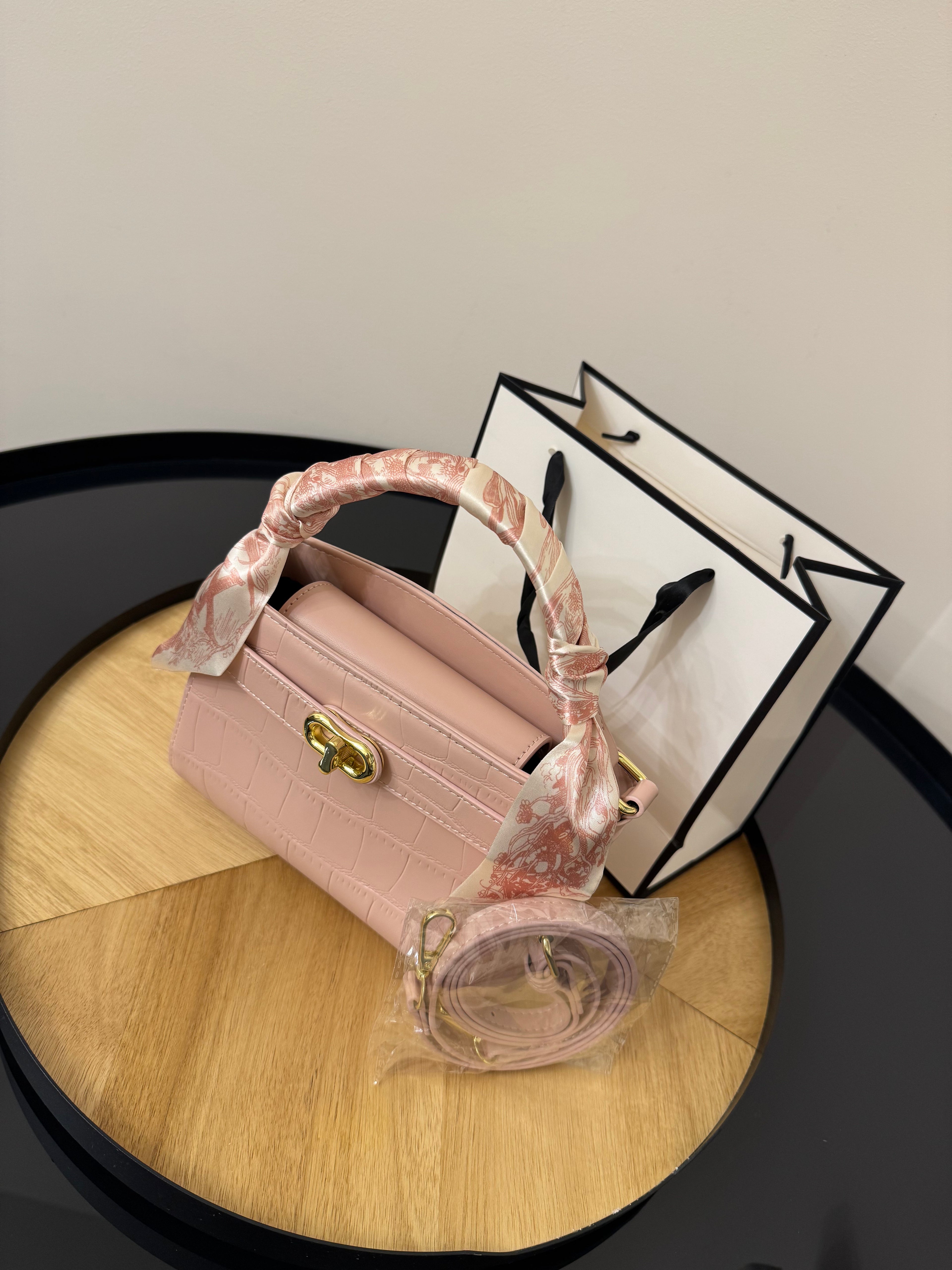 Baby pink shoulder bag